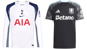 Spurs v Aston Villa 2025-26 Kits