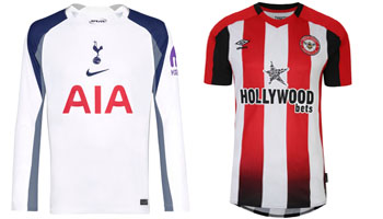 Spurs v Brentford 2025-26 Kits
