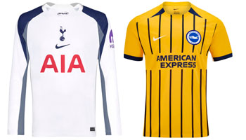 Spurs v Brighton 2025-26 Kits