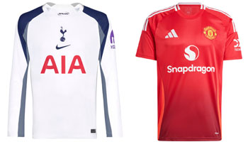 Spurs v Man United 2025-26 shirts