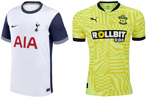 Spurs v Southampton 2024-25 Kits