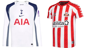 Spurs v Sunderland 2025-26 Kits