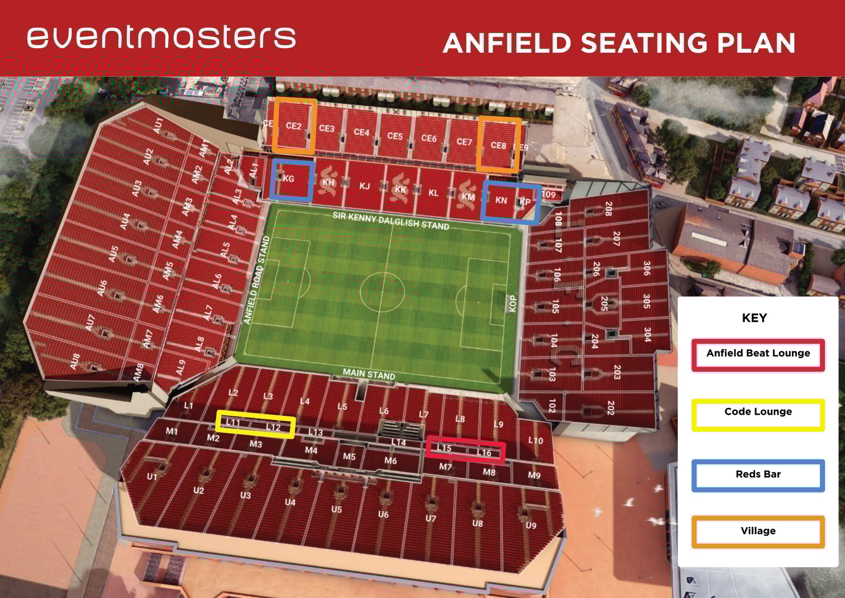 Anfield Seating Plan - Liverpool Football Club