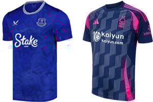 Everton v Nottingham Forest 2024-25 Kits