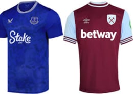 Everton v West Ham 2024-25 Kits