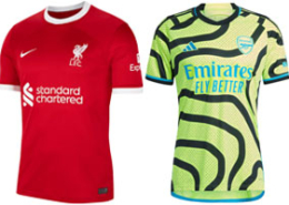 Liverpool v Arsenal 2023-24 Shirts