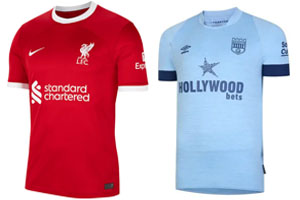 Liverpool v Brentford 2023-24 Shirts