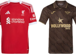 Liverpool v Brentford 2025-26 Kits