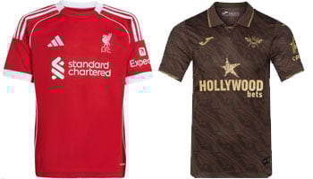 Liverpool v Brentford 2025-26 Kits