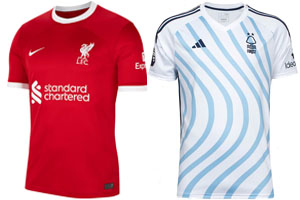 Liverpool v Nottingham Forest 2023-24 Shirts