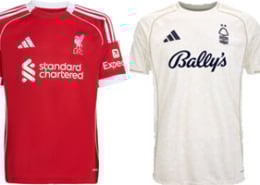 Liverpool v Nottingham Forest 2025-26 Kits