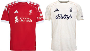 Liverpool v Nottingham Forest 2025-26 Kits