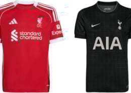 Liverpool v Spurs 2025-26 Kits