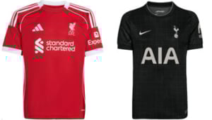 Liverpool v Spurs 2025-26 Kits