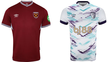 West Ham v Bournemouth 2025-26 Kits
