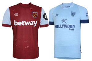 West Ham v Brentford 2023-24 Shirts