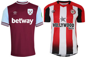 West Ham v Brentford 2024-25 Kits