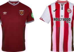 West Ham v Brentford 2025-26 Kits