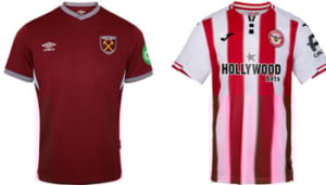 West Ham v Brentford 2025-26 Kits