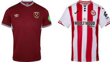 West Ham v Brentford 2025-26 Kits