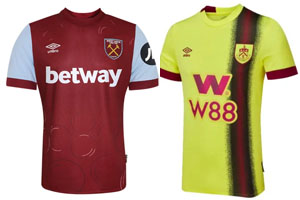 West Ham v Burnley 2023-24 Shirts