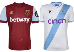 West Ham v Crystal Palace 2023-24 Shirts