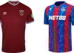 West Ham v Crystal Palace 2025-26 Kits