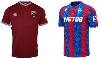 West Ham v Crystal Palace 2025-26 Kits