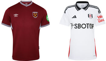 West Ham v Fulham 2025-26 Kits