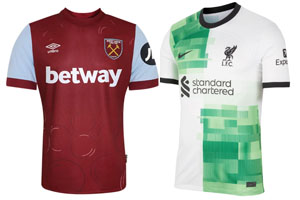 West Ham v Liverpool 2023-24 Shirts