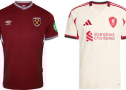 West Ham v Liverpool 2025-26 Kits