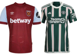 West Ham v Man United 2023-24 Shirts