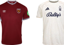 West Ham v Nottingham Forest 2025-26 Kits