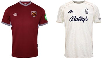 West Ham v Nottingham Forest 2025-26 Kits