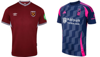 West Ham v Nottingham Forest 2025-26 Kits