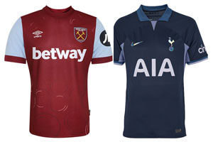 West Ham v Spurs 2023-24 Shirts