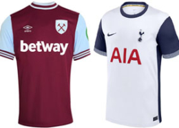 West Ham v Spurs 2024-25 Kits