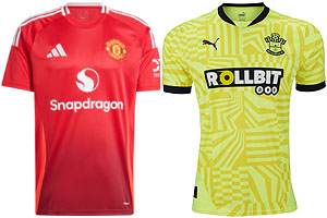 Manchester United v Southampton 2024-25 Kits