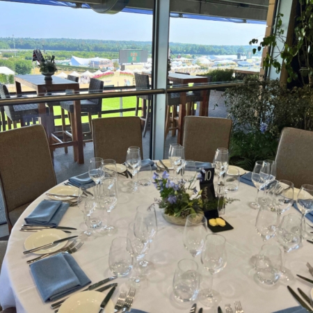 Royal Ascot The Windsor Forest Table Setting and View of Track