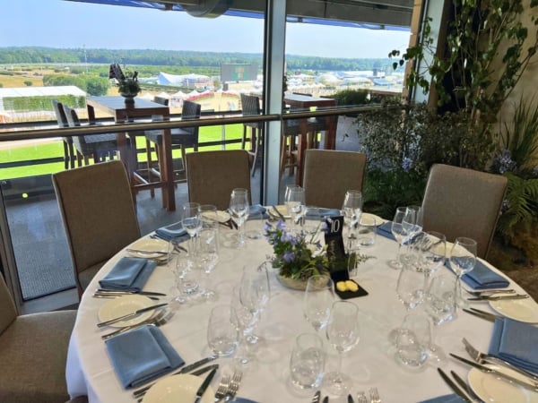 Royal Ascot The Windsor Forest Table Setting and View of Track