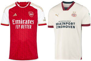 Arsenal v PSV Eindhoven 2023-24 Shirts