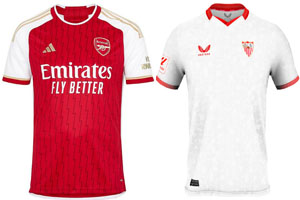 Arsenal v Sevilla 2023-24 Shirts