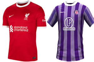 Liverpool v Toulouse 2023-24 Shirts