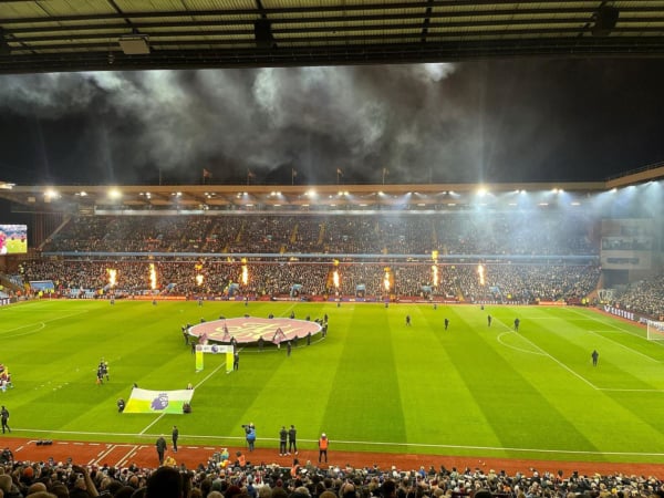 Aston Villa Hospitality - View from the seats in Lions Restaurant, Villa Park 2024