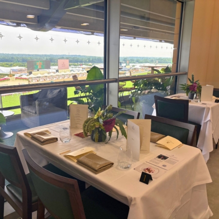 Royal Ascot The Vista Table Setting with View of Track