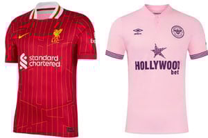 Liverpool v Brentford 2024-25 Kits