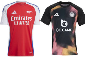 Arsenal v Leicester 2024-25 Kits