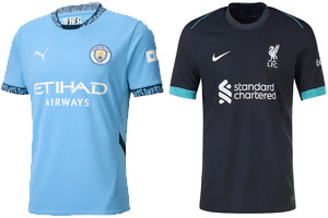 Man City v Liverpool 2024-25 Kits