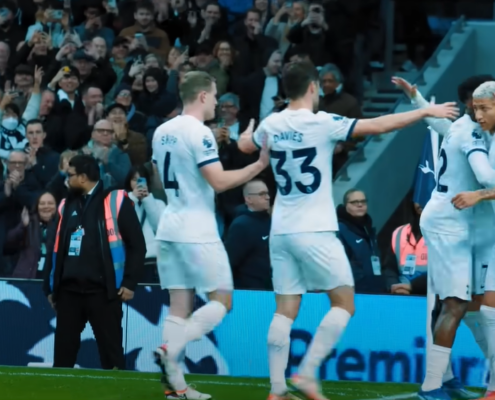 Spurs celebrate a goal