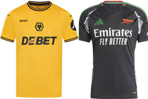 Wolves v Arsenal 2024-25 Kits
